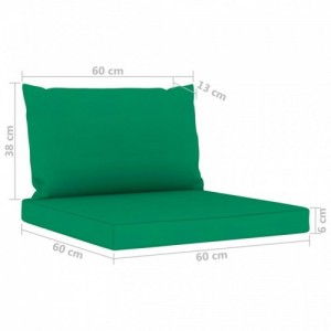 10 részes kerti ülőgarnitúra zöld párnákkal