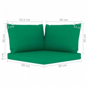 9 részes kerti ülőgarnitúra zöld párnákkal
