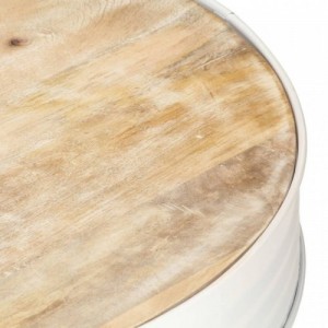 Fehér tömör mangófa dohányzóasztal 68 x 68 x 36 cm