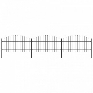 Fekete lándzsahegy tetejű acélkerítés (1-1,25) x 5,1 m