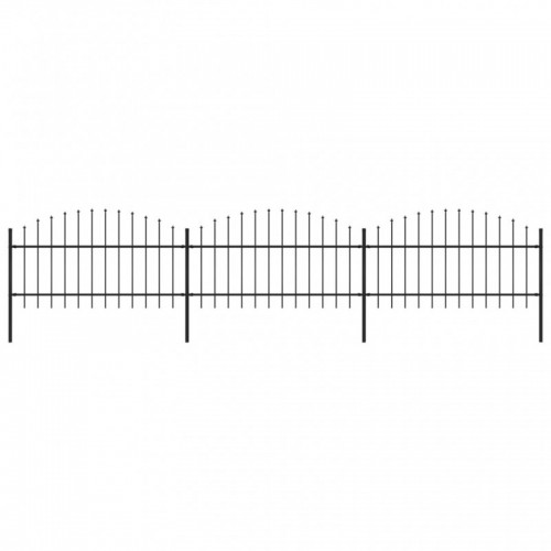Fekete lándzsahegy tetejű acélkerítés (1-1,25) x 5,1 m