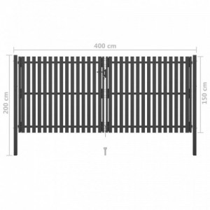 Antracitszürke acél kerítéskapu 4 x 2 m