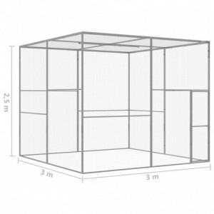 Horganyzott acél macskaketrec 3 x 3 x 2,5 m