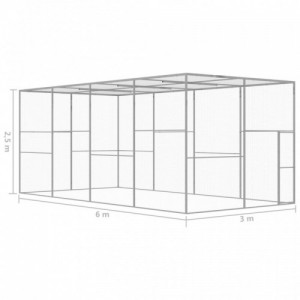 Horganyzott acél macskaketrec 6 x 3 x 2,5 m