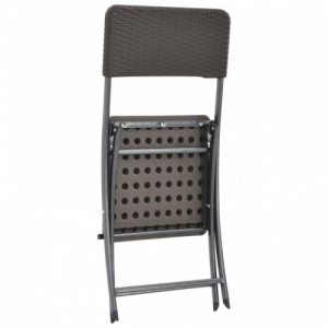 4 db barna összecsukható acél és HDPE kerti szék