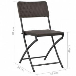 4 db barna összecsukható acél és HDPE kerti szék