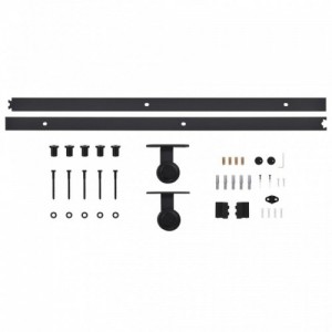 Tömör fenyőfa tolóajtó fémszerelék szettel 100 x 210 cm