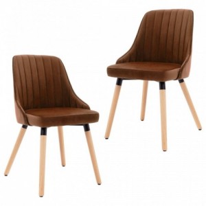 323060  Dining Chairs 2 pcs Brown Velvet