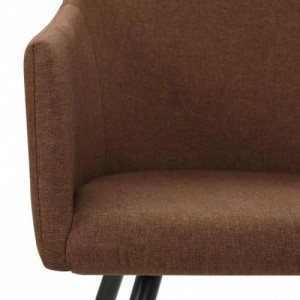 323096  Dining Chairs 2 pcs Brown Fabric