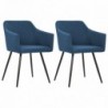 323097  Dining Chairs 2 pcs Blue Fabric
