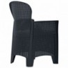 2 db antracit rattan hatású műanyag kerti szék párnával