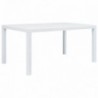 Fehér rattan hatású műanyag kerti asztal 150 x 90 x 72 cm