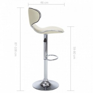 323647  Bar Stools 2 pcs Cream Faux Leather