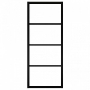 Fekete alumínium és ESG üveg tolóajtó 76 x 205 cm