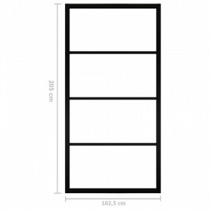 Fekete alumínium és ESG üveg tolóajtó 102,5 x 205 cm