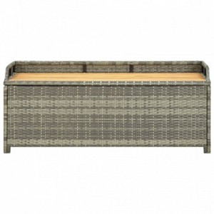 Szürke polyrattan kerti tárolópad 120 cm