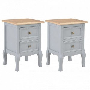 280039  Bedside Cabinets 2 pcs Grey 35x30x49 cm MDF