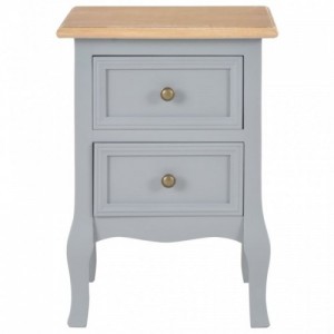 280039  Bedside Cabinets 2 pcs Grey 35x30x49 cm MDF