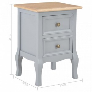 280039  Bedside Cabinets 2 pcs Grey 35x30x49 cm MDF