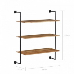 Tömör akácfa fali polc 94 x 35 x 113 cm