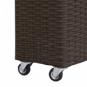 Barna polyrattan kerti magaságyás 4 kaspóval 80 x 22 x 79 cm