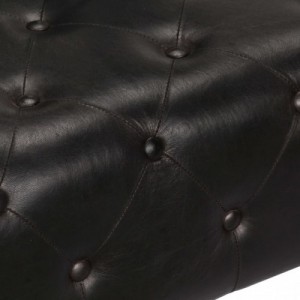 Fekete repülős stílusú valódi bőr fotel