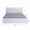 Dupla ágy, 160x200, fehér| magasfényű fehér HG, ASIENA