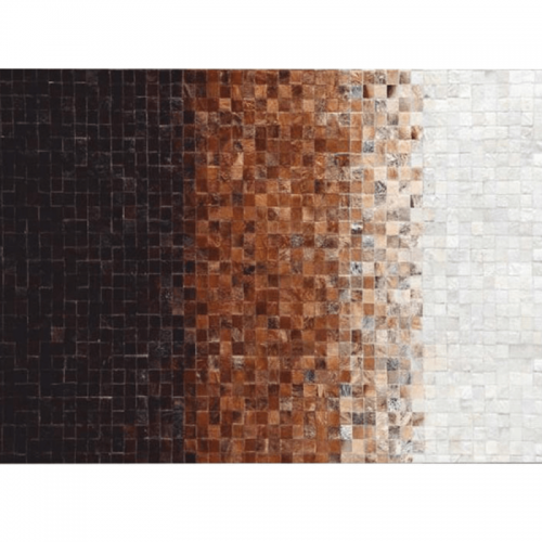 Luxus bőrszőnyeg, fehér|barna |fekete, patchwork, 140x200, bőr TIP 7