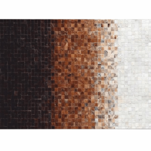 Luxus bőrszőnyeg, fehér|barna |fekete, patchwork, 170x240, bőr TIP 7