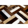 Luxus bőrszőnyeg, barna|fekete|bézs, patchwork, 120x180 , bőr TIP 2