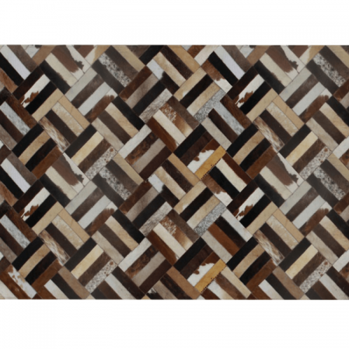 Luxus bőrszőnyeg, barna|fekete|bézs, patchwork, 140x200 , bőr TIP 2