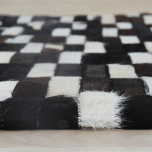 Luxus bőrszőnyeg, barna |fekete|fehér, patchwork, 120x180, bőr TIP 6