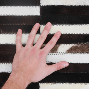Luxus bőrszőnyeg, barna |fekete|fehér, patchwork, 201x300, bőr TIP 6