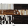 Luxus bőrszőnyeg, fekete|barna|fehér, patchwork, 201x300, bőr TIP 4