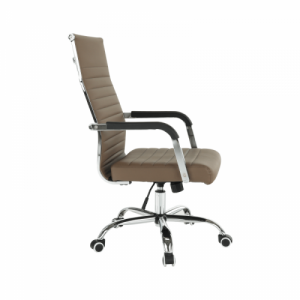 Irodai szék, textilbőr|fém, taupe|króm, FARAN