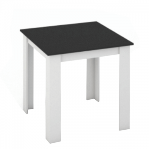Étkezőasztal, fehér|fekete, 80x80 cm, KRAZ