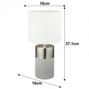 Asztali lámpa, világosszürke|fehér, QENNY TYP 19