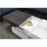 Dohányzó asztal, fehér fény|szürke fa design, MELIDA