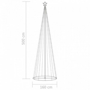 Kúp alakú karácsonyfa 752 színes LED-del 160 x 500 cm