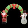 Felfújható karácsonyi Mikulás és hóember boltív LED-del 223 cm