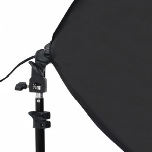 Fotóstúdió-felszerelés softbox lámpákkal és hátterekkel