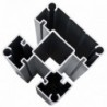 Fekete WPC kerítéspanelszett 446 x (105-186) cm
