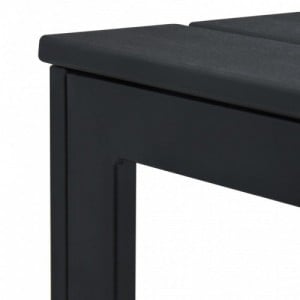Fekete fautánzatú HDPE dohányzóasztal 78 x 78 x 74 cm