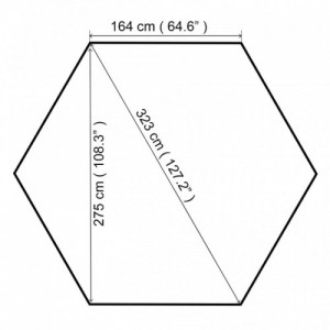 Antracitszürke kerti pavilon 323 x 275 x 265 cm