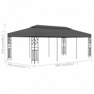 Antracitszürke pavilon 3 x 6 m