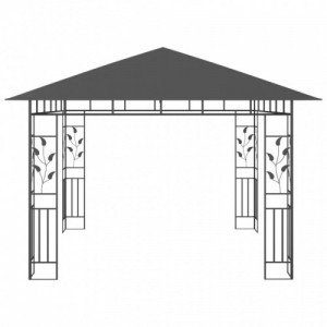 Antracitszürke pavilon szúnyoghálóval 3 x 3 x 2,73 m 180 g|m²