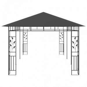 Antracitszürke pavilon szúnyoghálóval 6 x 3 x 2,73 m