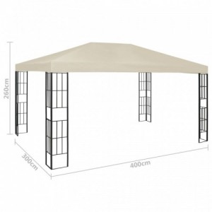 Krémszínű pavilon 3 x 4 m