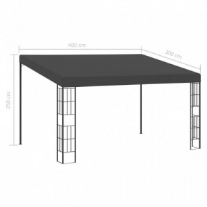 Antracitszürke falra szerelhető szövetpavilon 3 x 4 m