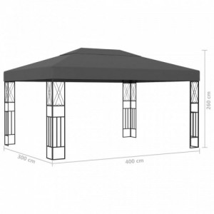 Antracitszürke szövet pavilon 3 x 4 m